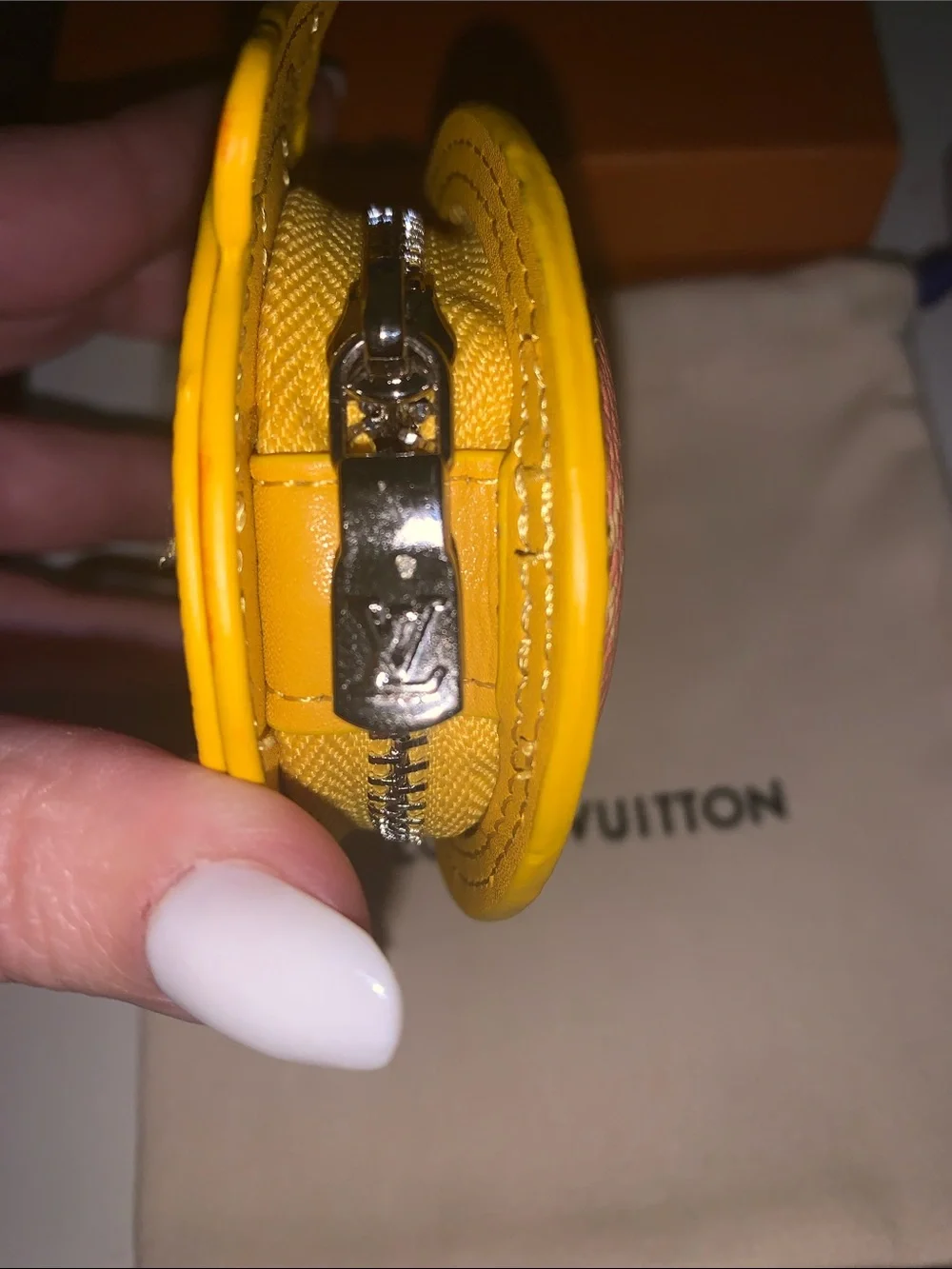 Monogram frog purse/bag charm keychain zipper pouch
